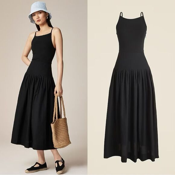 NWT J CREW Pintuck mixy dress in black - Picture 1 of 7